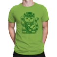 thumbnail image 2 of Lucky Maneki-Neko Cat in Leprechaun Hat St. Patricks Day Men's T-shirt, 2 of 3