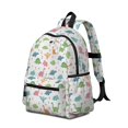 thumbnail image 2 of Dinosaur and Floral White Pattern Backpack for School, Cute School Bag with Adjustable Shoulder Straps and Padded Back, 13.4"x11"x4.7", 2 of 4