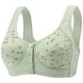 thumbnail image 4 of ALLLIST Womens Bras Green Wireless Front Closure Sleep Seamless Floral Bralette Ladie Bras Size L-5XL, 4 of 4
