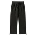 thumbnail image 2 of Dovford Men's Baggy Pants Y2k Fleece Joggers Loose Fit Cargo Sweatpants Drawstring Elastic Waist Parachute Pant with Pockets, 2 of 5