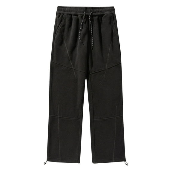 FNFYFH Mens Fleece Lined Sweatpants Athletic Warm Winter Running Jogger Pants Drawstring Baggy Workout Joggers with Pockets