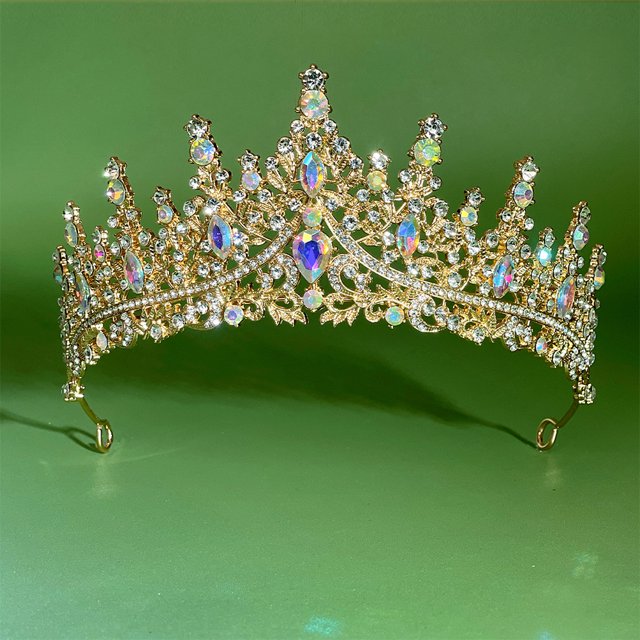 KAKOWELY Tiara de cristal barroca para novias, bodas, tiaras de diamantes de imitación, tiaras de cristal para cumpleaños, tiaras de graduación, diademas, tiaras de corona de princesa.