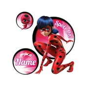 Personalized Miraculous Ladybug Spots On Easy-Move Canvas Decal, Pink