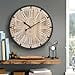 thumbnail image 3 of MODE HOME Large Farmhouse Wall Clock, 24 Inch Rustic Wooden Wall Clock Decorative with Metal Circle and Engraved Numerals, Silent Battery Operated for Kitchen Bedroom Living Room Fireplace Mantel, 3 of 4