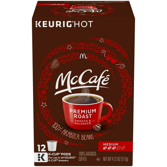 McCafe Premium Roast Medium Coffee K-Cup Pods, Caffeinated, 12 ct - 4.12 oz Box