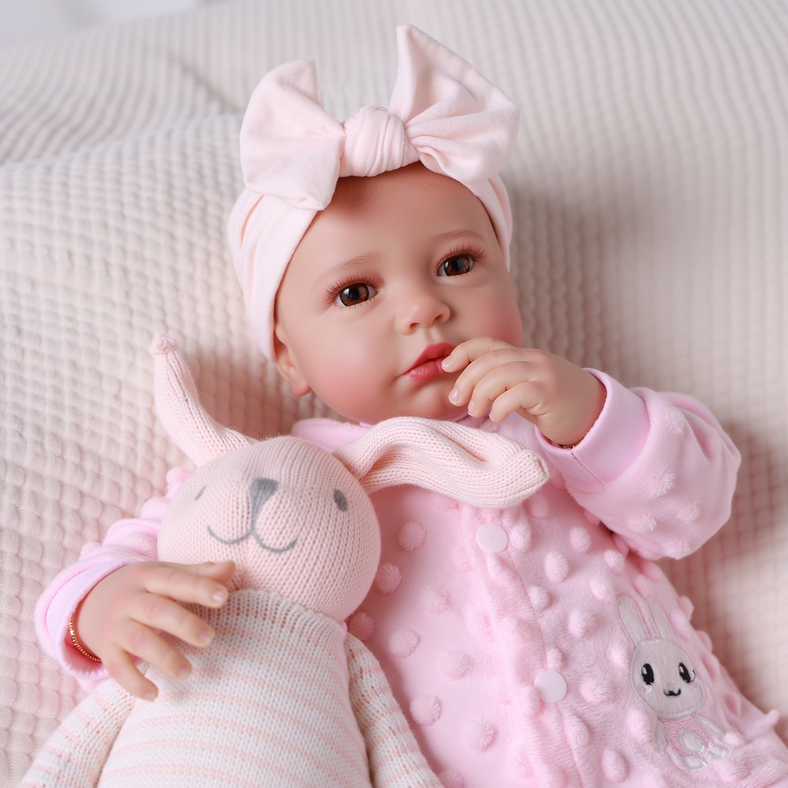 RSG Baby Dolls, 20 Inches Large Adorable Baby Doll with Cute Soft Body, Real Life Baby Dolls Girl, with Bottles & Pacifier, Diapers, Gift Idea for Ages 3+