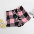 thumbnail image 2 of DHFJKG Women Winter Fuzzy Pajama Plaid Shorts Elastic Drawstring Pyjama Casual Loose Fit Shorts Sleep Versatile Trousers, 2 of 5