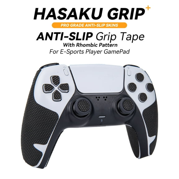 HASAKU Wireless Gaming Controller Grip Tape for Playstation 5 DualSense Handle, Black