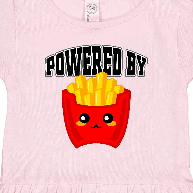 Inktastic French Fries Powered by Fries Gift Toddler Girl Dress - Inktastic French Fries Powered by Fries Gift Toddler Girl Dress -