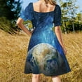 thumbnail image 3 of Thème Planète Terre de l'Espace. Robe Sans Manches Robe de Bal Robes de Soirée Femmes, 3 of 4