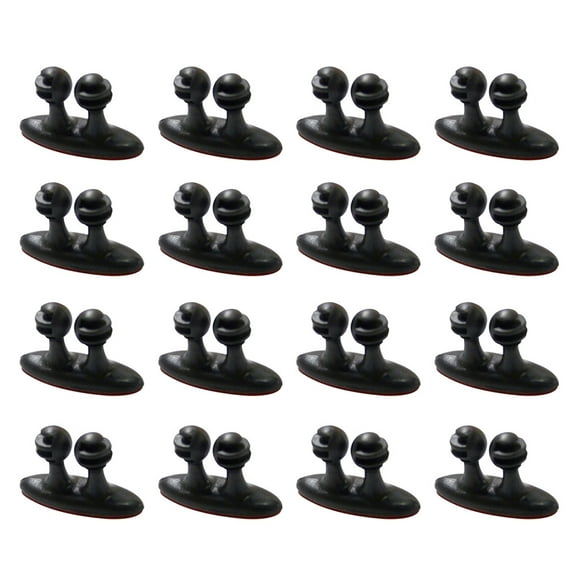 16pcs Self-adhesive Cable Clips Multipurpose Mini Wire Clip Cable Organizer Cord Management for Car (Black)