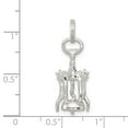 thumbnail image 2 of 925 Sterling Silver Solid Polished Wine Bottle Opener Charm 22x10.5mm Wide Pendant Necklace for Women, 2 of 3