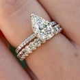 thumbnail image 4 of Forever Jewels 2Ct Pear Cut Moissanite Women Bridal Engagement Ring Set 14K White Gold Plated, 4 of 5