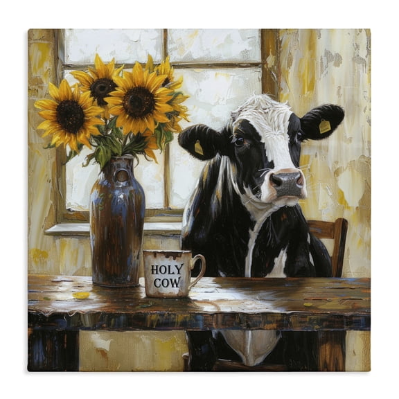 Stupell Industries Holy Cow Rustic Farm Table Canvas Wall Art, design by Tina LeCour
