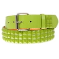 thumbnail image 2 of Snap On Punk Rock Star Pyramid Studded Checker Board Leather Belt, 2 of 3