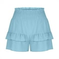 thumbnail image 7 of Boho Ruffle Skorts - Women's 2025 High Waist Shirred Tiered Shorts, Flowy Frill Trim Casual Summer Outfit with Ruched Detail, 7 of 7