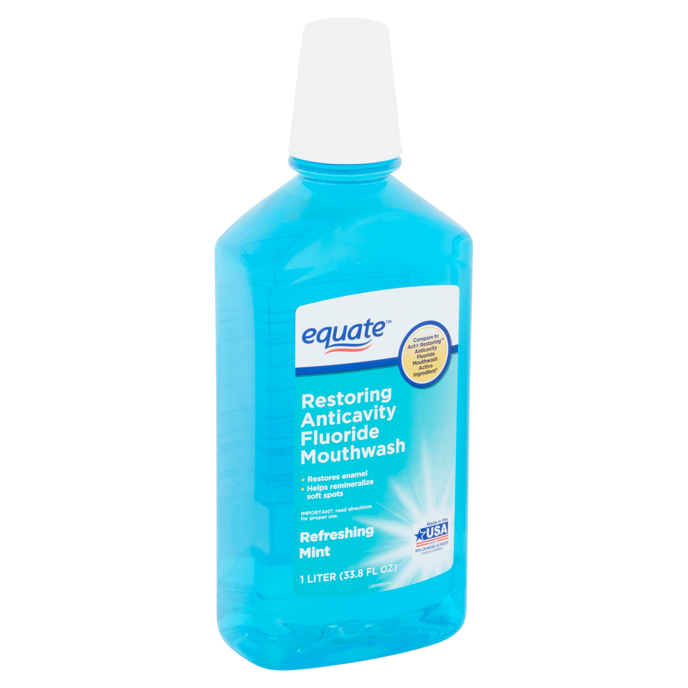 Equate Refreshing Mint Restoring Anticavity Fluoride Mouthwash, 33.8 fl