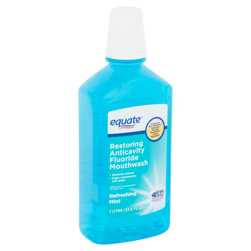 Equate Refreshing Mint Restoring Anticavity Fluoride Mouthwash, 33.8 fl