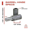 thumbnail image 2 of 4 Pack - 3” Weldable Barrel Hinges – 3 Inch x ¾ Inch – Heavy Duty Steel – Weld On Bullet Door Hinges, 2 of 6