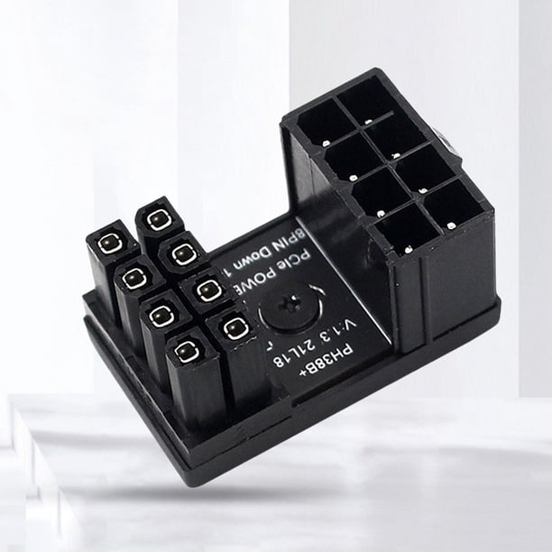 Conector de giro Placa de alimentación GPU de 8 pines Ángulo de 180 grados para tarjeta gráfica de escritorio JShteea El nuevo