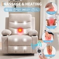 thumbnail image 3 of Cherish Oversized Recliner Chair Nursery – Manual Reclining Rocker, 360° Swivel Glider with Cup Holder, Massage & Heat, Small Single Sofa for Adults, Bedroom, RV, 3 of 9