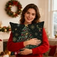 thumbnail image 5 of Gumesh Natural Linen Christmas Pillow Cover with Embroidery-Style Print, Nordic Holiday Sofa Decor with Hidden Zipper, Machine Washable Cushion Case for Living Room, 5 of 6