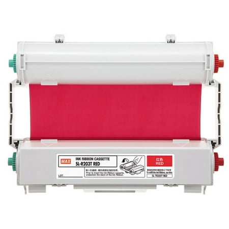 Red Ink Ribbon - Max USA SL-R203T RED INK RIBBON, STOT single color