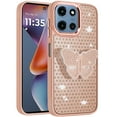 thumbnail image 2 of For Moto G 5G 2025/2026 - G Play 2026 - Butterfly Moveable Grip Stand With Small Diamonds Meta Buttons HQ Hybrid - Rose Gold, 2 of 3