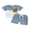 Blue, variant on BemeyourBBs Toddler Baby Boy Summer Clothes 2 Pieces Outfit Waffle Knit Contrast Short Sleeve T Shirts and Pockets Shorts Set