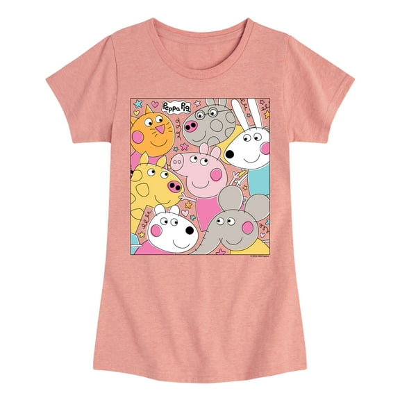 Peppa Pig - Pencil Friend Group - Girls Toddler And Youth Fitted Short Sleeve Tee