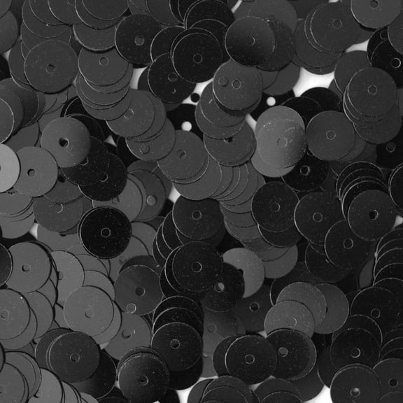 Black Sequins 6mm Shiny Metallic Made in USA