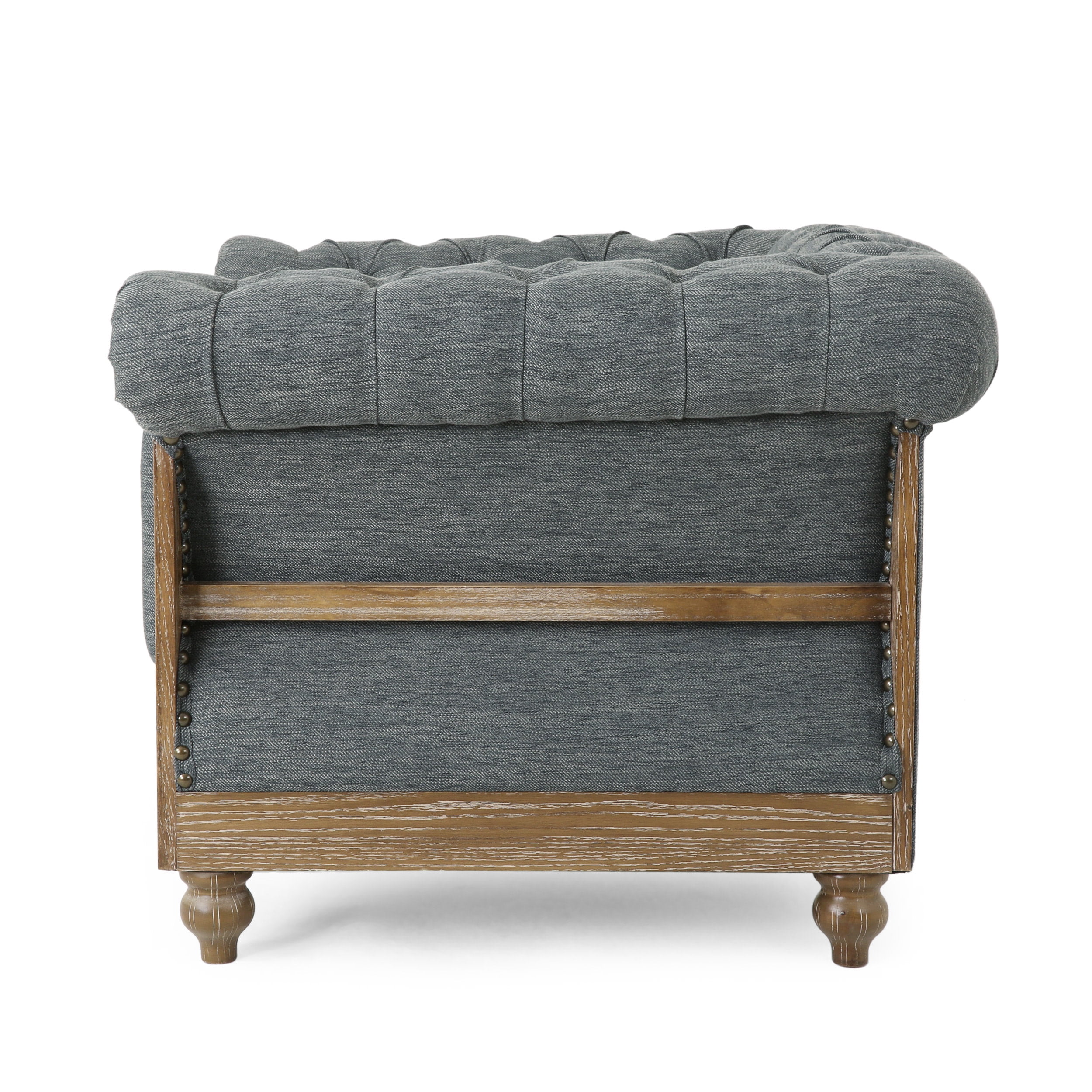 Noble House Petes Fabric Chesterfield Tufted Club Chair, Set of 2, Charcoal
