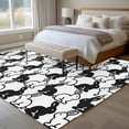 thumbnail image 4 of Easter Rabbits Area Rugs 8'x10', Washable Small Throw Rugs for Living Room Patio, Cute Bunny Cartoon Animals Black White Indoor Outdoor Rug Non-Slip Low Pile Carpet Runner Reversible Floor Mats, 4 of 8