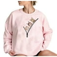 thumbnail image 1 of RKSTN Chandails en Molleton de Noël pour Femmes Mode Automne Décontracté Imprimé de Noël Rose Col Rond Manches Longues Léger Chandail, 1 of 4