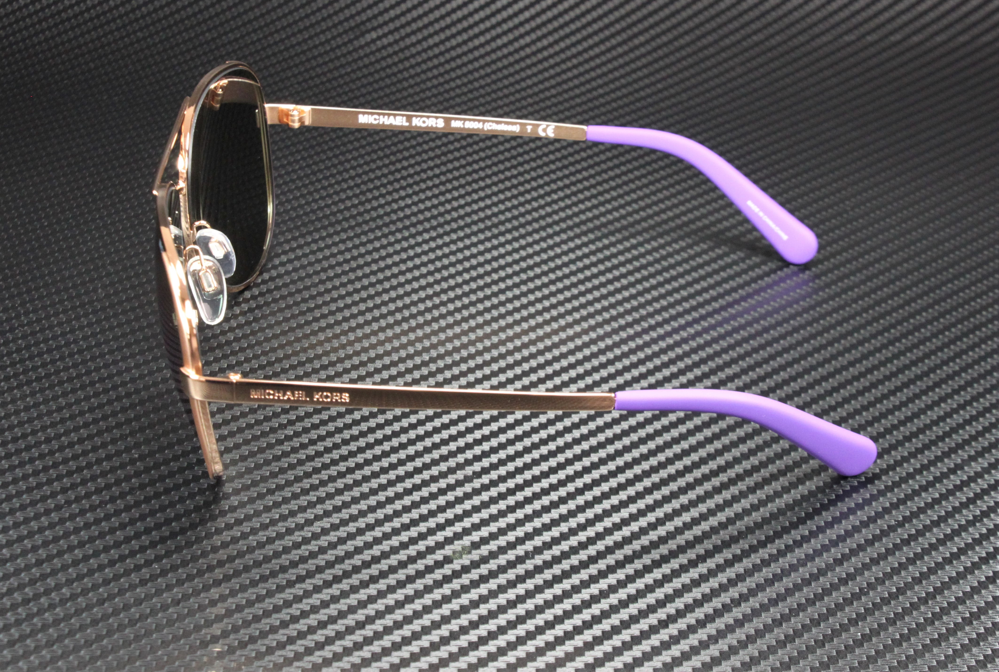 Michael Kors Women's Rose Gold Aviator Sunglasses, Purple Mirrored