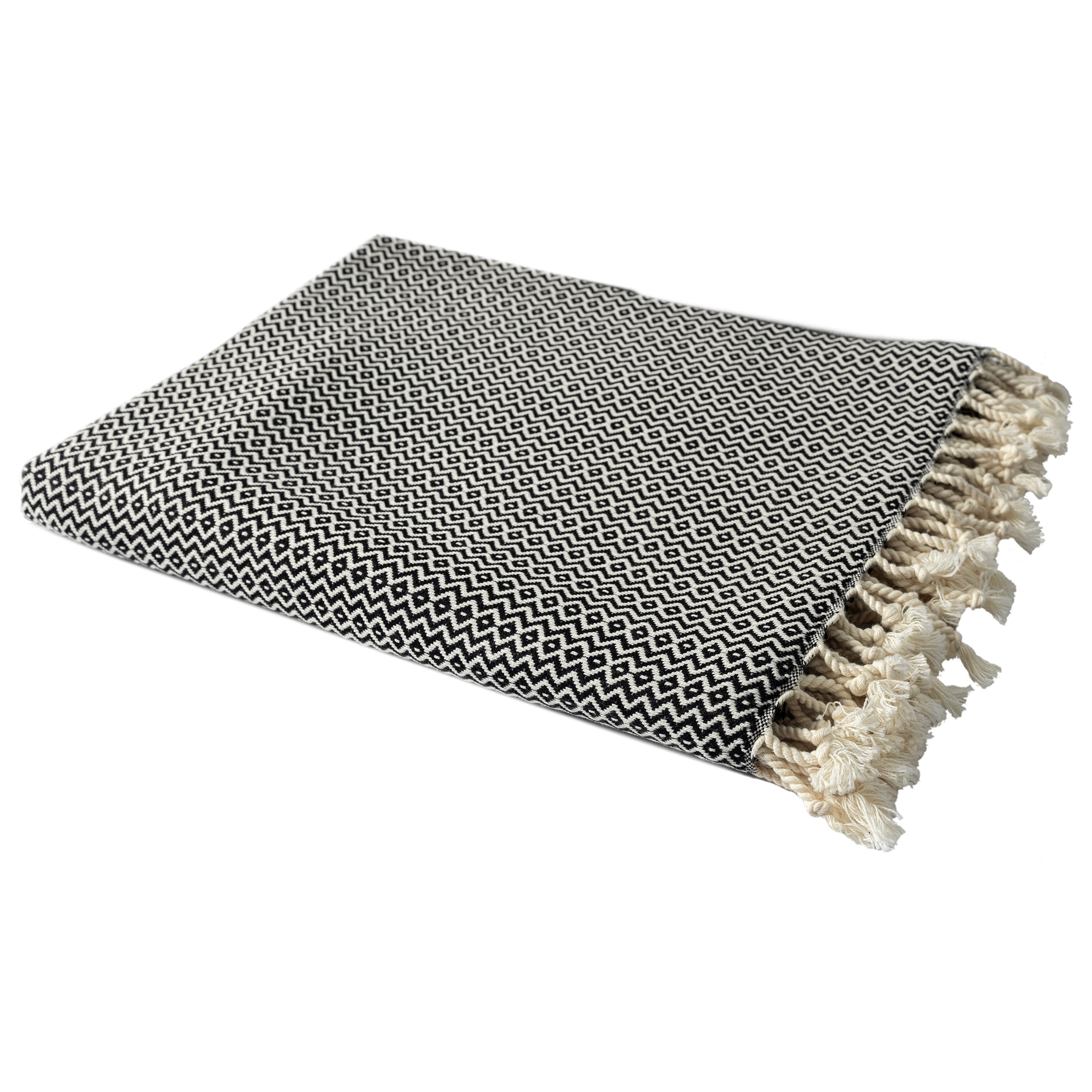 Ox Bay Shashi Black Diamond Ultra-Soft Turkish Cotton Throw Blanket, 50" x 60"