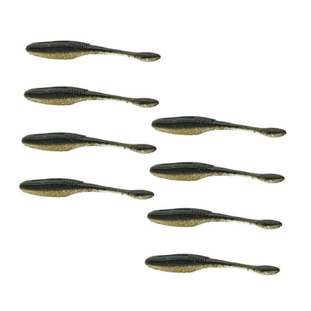 harayaa 8 Pieces Swinging Worms Portable ing Worms for Mandarin Bass Salmon Black Gold