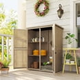 thumbnail image 2 of Outsunny 50" x 26" x 66" Wood Garden Shed, Tool Shed w/ Shelves, Natural, 2 of 10
