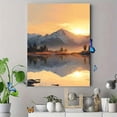 thumbnail image 4 of Snowy Mountain Reflection Canvas Wall Art 15.75x11.81 Inches, 4 of 8
