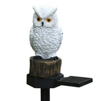 Ranliy Garden Decor Animal Figurine Solar Light, Bird Owl Figurine Garden Stake for Pathway Garden Lawn Yard Cemetery Decoration