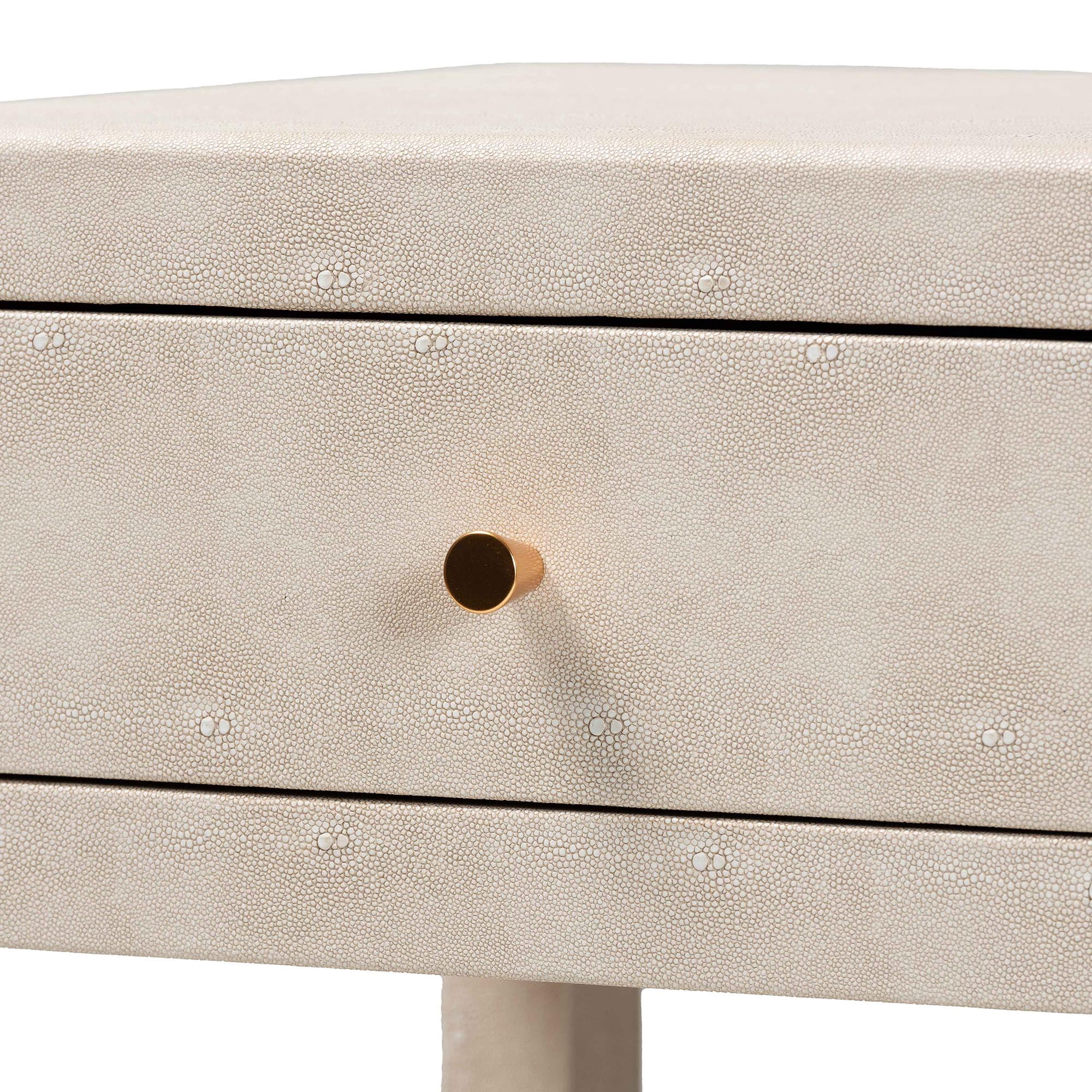 Baxton Studio Dansby Modern End Table, 1-Drawer, Beige