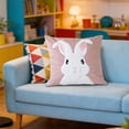 thumbnail image 3 of Tyidzon Easter Bunny Throw Pillow Cover, 18 x 18 inch Spring Floral Rabbit Holiday Cushion Case Easter Decorations for Home Sofa Couch Spring Decor, 3 of 6