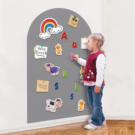 Magnetic Wall Decal for Kids - Upgraded Strong Adhesive, Thickened Iron Layer, Self-Adhesive Magnetic Chalkboard
