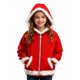 thumbnail image 2 of Sudadera con capucha y cremallera de manga larga para niñas y niños, informal, con bolsillo y color liso, de poliéster, 2 of 8