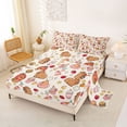 thumbnail image 2 of Erosebridal Cute Capybaras Queen Sheet Sets 4 Pieces For Teens,Funny Food Bubble Tea Hamburger Dessert Animal Bed Set For Kids Boy Girls,Ultra Soft Home Decor, 2 of 5