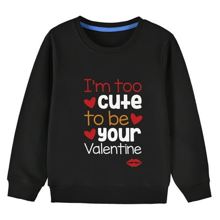 

KBKYBUYZ Toddler Long Sleeve Shirts Toddler Kids Boys Girls Fashion Cute Solid Color Valentine s Day Heart Print Long Sleeve Top Hoodies On Sale