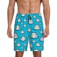 thumbnail image 3 of Lsque Hippo In Water Head Mens Sleep Pajama Shorts,Short Pajama Pants, Cotton Ultra-Soft Knit-X-Large, 3 of 9