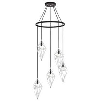 Woodbridge Lighting Lanning 5-Light Metal Chandelier in Chrome/Bronze