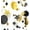 Gold Black, variant on 39ft Party Decoration Circle Dot Garland, Twinkle Star Streamer, Hanging Stars Banner Backdrop for Engagement/Anniversary/Wedding/Baby Shower/Christmas/Birthday/New Year