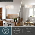 thumbnail image 3 of Elsa 5L Nickel Coastal Capiz Shell Linear Chandelier Island Pendant Light Fixture, 3 of 9